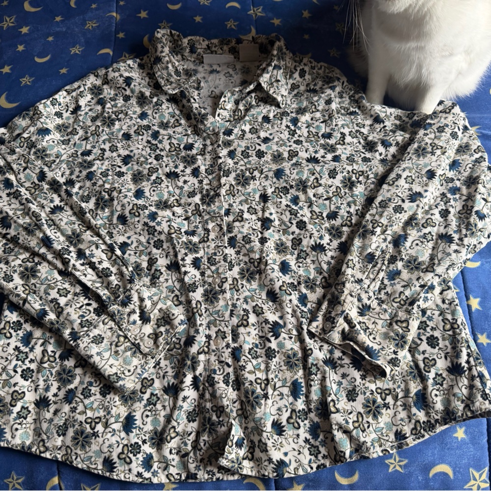 Basic Editions Floral Corduroy Jacket